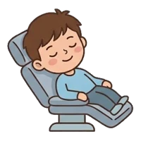A patient relaxing in a dental chair