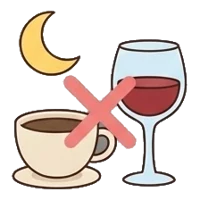 晚上減少咖啡因和酒精