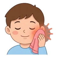 Warm towel compress