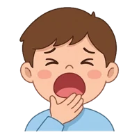 Supporting the chin during a yawn